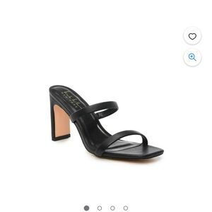 Nicole Miller black square toe mule heel